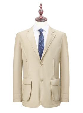 MLD802 秋冬新款男士西装薄棉二扣西服商务休闲卡其便西外套