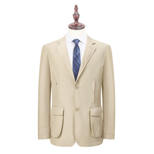 MLD802 秋冬新款男士西装薄棉二扣西服商务休闲卡其便西外套