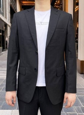 312021单西羊毛76%+桑蚕丝21% 2025年春秋新款羊毛单西黑色大码男