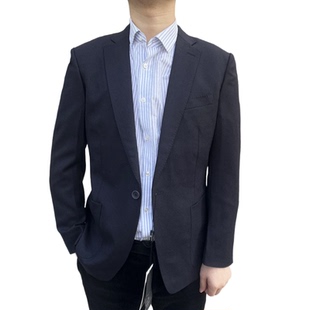 秋冬西服一粒扣修身 2026年新款 高定藏青羊毛单西 羊毛100% 850322