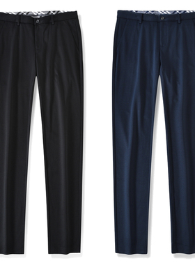 85772 正品狼家男士休闲裤男秋季修身直筒商务上班黑色长裤