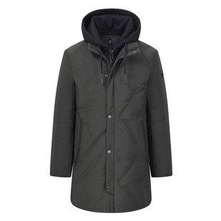 不干了 86355S 箭家中长厚羽绒服冬季新款白鸭绒加厚保暖黑色外套