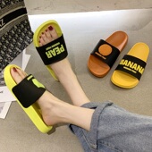 情侣拖鞋 女夏外穿厚底防滑浴室洗澡用室内少女心凉拖鞋 网红ins潮