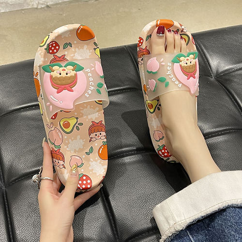 新款可爱水果女孩软底防滑凉拖鞋
