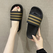 软底凉拖鞋 条纹室内居家情侣浴室洗澡厚底防滑拖鞋 女夏季 外穿时尚