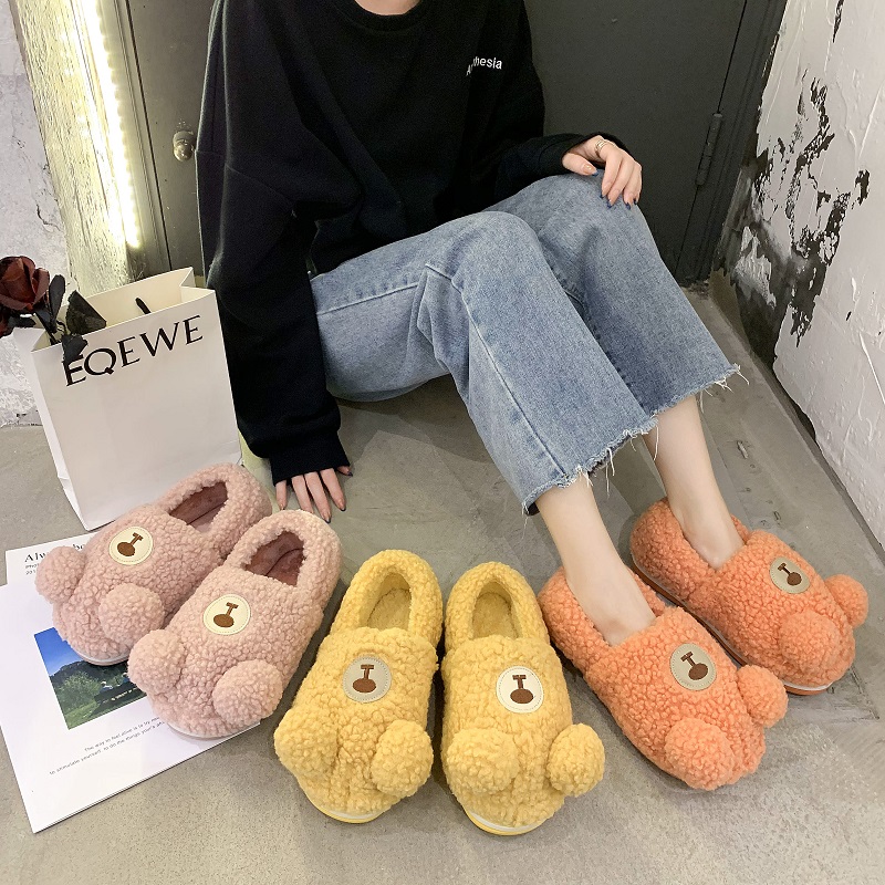 棉拖鞋女包跟秋冬季可爱卡通室内保暖防滑男情侣居家用毛绒月子鞋