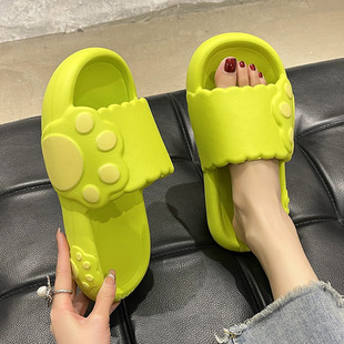 拖鞋女夏季家居室内时尚卡通可爱熊掌浴室洗澡厚底防滑凉拖鞋外穿