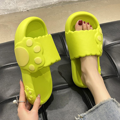 时尚可爱熊掌厚底防滑防臭凉拖鞋