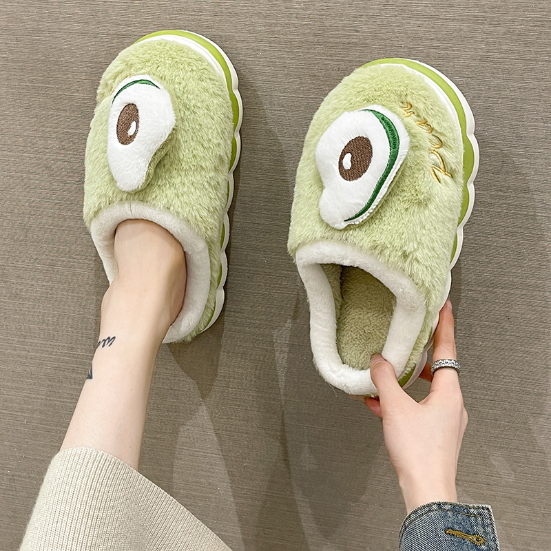 可爱水果厚底防滑棉拖鞋