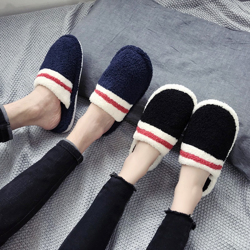 韩版秋冬室内情侣棉拖鞋女居家小清新家用简约保暖软底北欧拖鞋男
