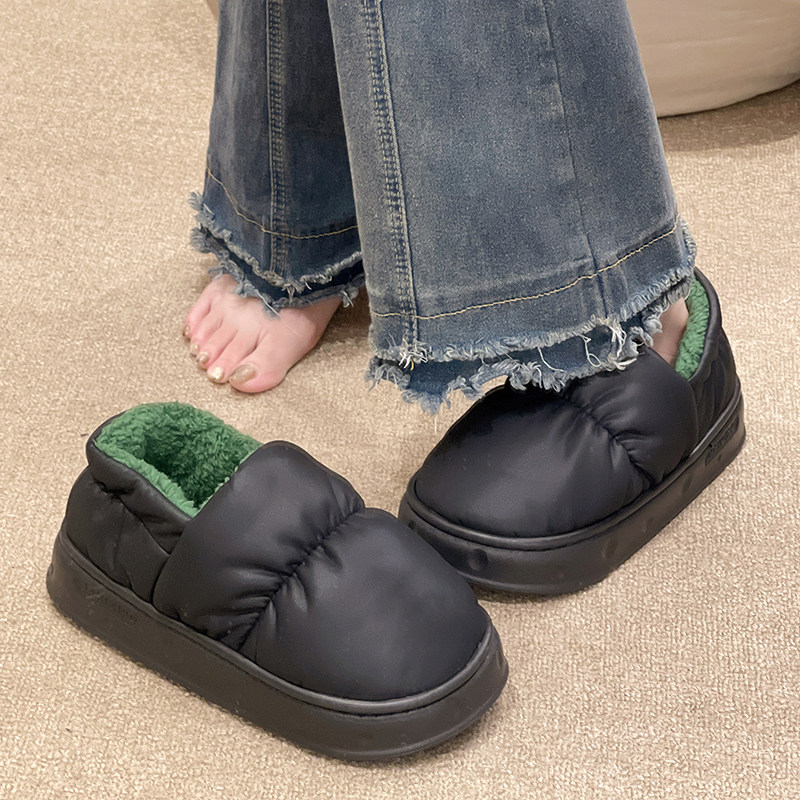 羽绒布防水棉拖鞋女冬季外穿加绒保暖室内家居情侣厚底包跟棉鞋男,女鞋,毛毛鞋,淘宝优惠券,粉丝福利购,淘宝优惠卷