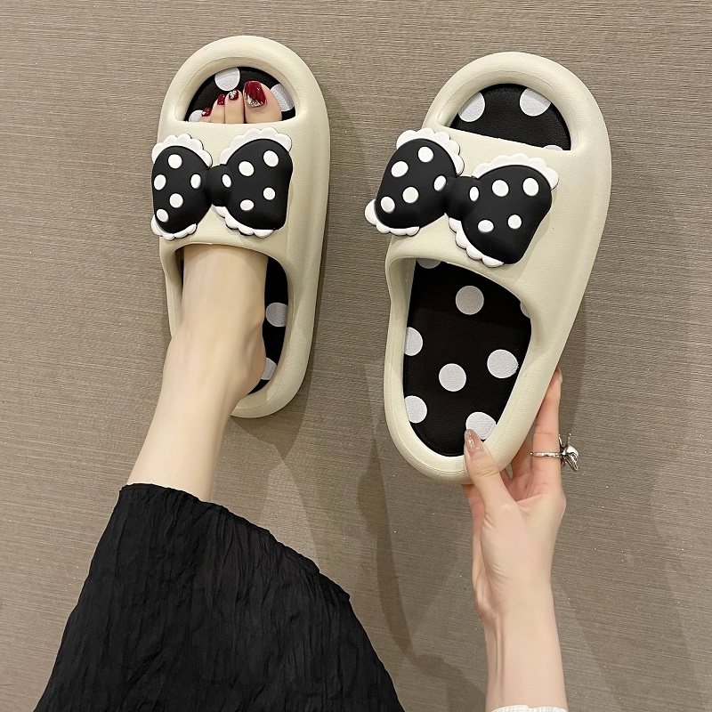可爱蝴蝶结凉拖鞋女外穿2025夏季新款时尚厚底踩屎感沙滩一字拖鞋,女鞋,一字拖,淘宝优惠券,粉丝福利购,淘宝优惠卷