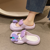 外穿可爱蝴蝶结厚底防滑室内居家eva凉拖鞋 玛丽珍包头拖鞋 女夏季