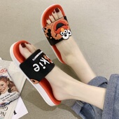 拖鞋 百搭可爱厚底学生沙滩凉拖 港风ins潮时尚 女外穿2025夏季 新款