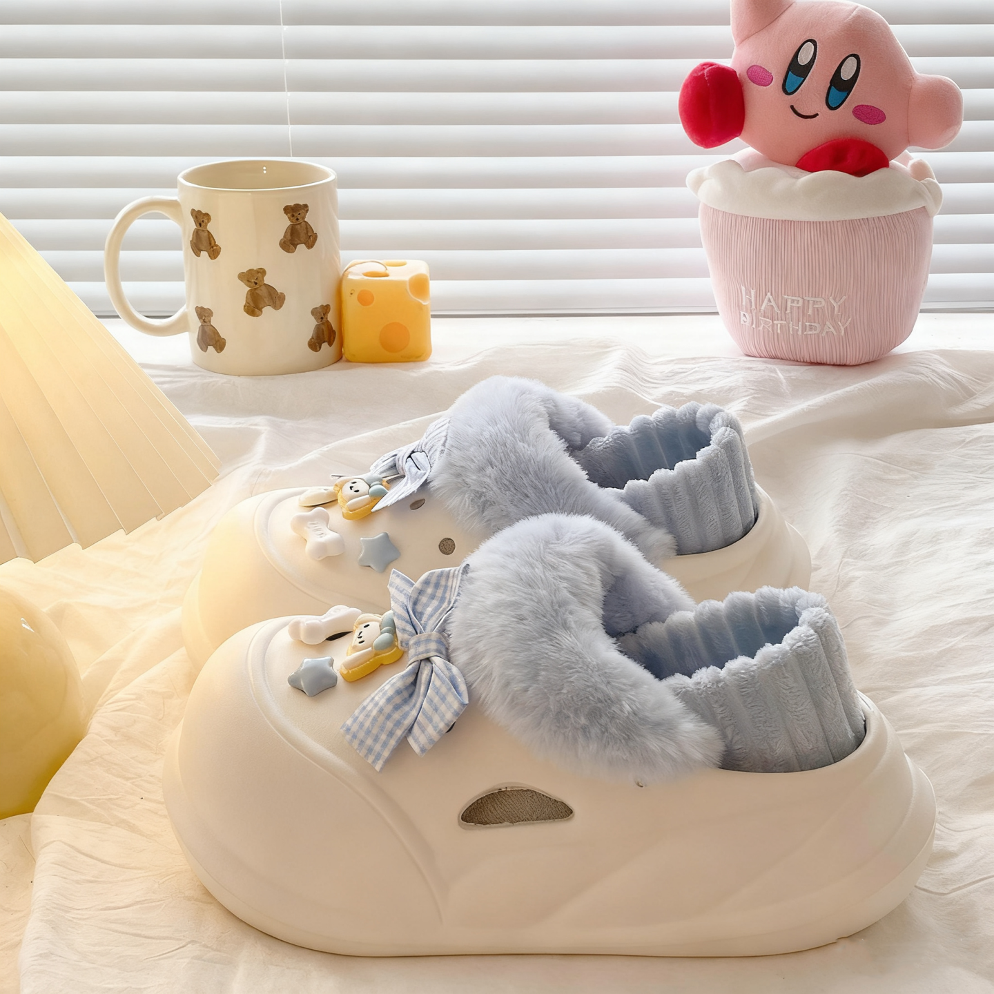 可拆卸棉拖鞋女冬季2025新款加绒保暖外穿防水可爱狗狗蝴蝶结棉鞋