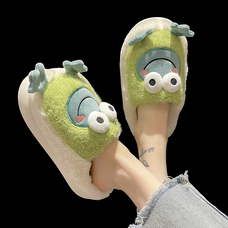 可爱卡通情侣情侣棉拖鞋