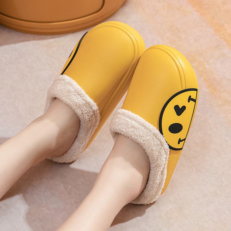 2021年韩版低包跟防水笑脸棉鞋
