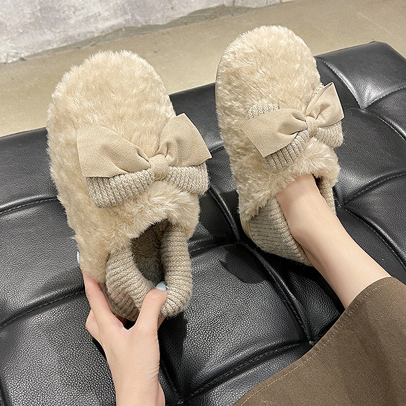 秋冬季棉拖鞋防滑保暖毛毛绒厚底
