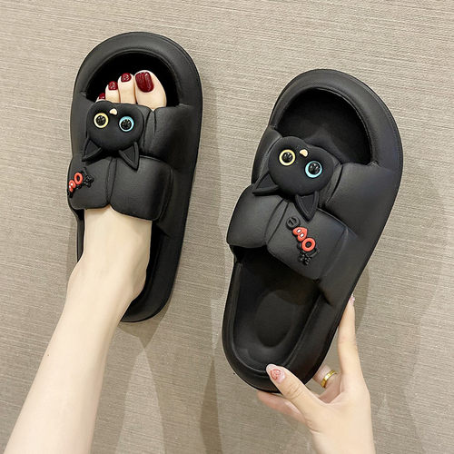 可爱猫咪厚底防滑室内居家凉拖鞋