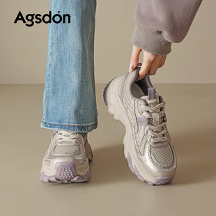 奥古狮登厚底老爹鞋女2026新款春季复古显高运动鞋巨好看休闲鞋子