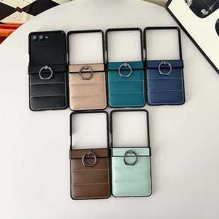 适用三星zflip7折叠手机壳羽绒服简约商务个性创意全包中轴指环扣防摔男女款zflip6/5/4/3保护套潮