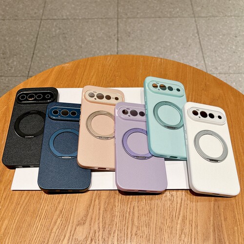 适用谷歌Pixel  11/10proXL手机壳旋转支架压纹简约商务个性创意10A/9A/8A自带镜头膜防摔男女款保护套潮
