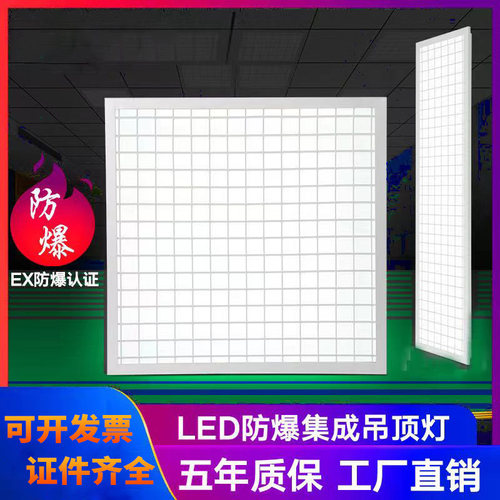防爆灯led灯吊顶平板灯600x600仓库工业集成面板灯厨房吸顶格栅灯