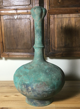 蒜头瓶瓶仿古青铜器博物馆古玩收藏定制青铜器铜祥德精工工艺