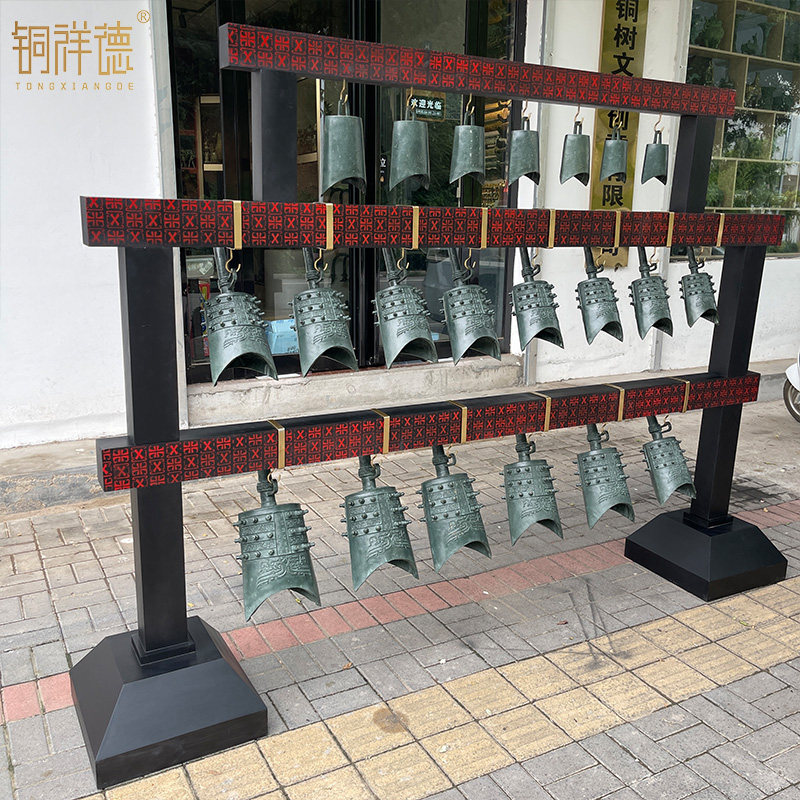 铜祥德铜编钟摆件仿古青铜器影视道具摆件厂家直销高180cn长250cm