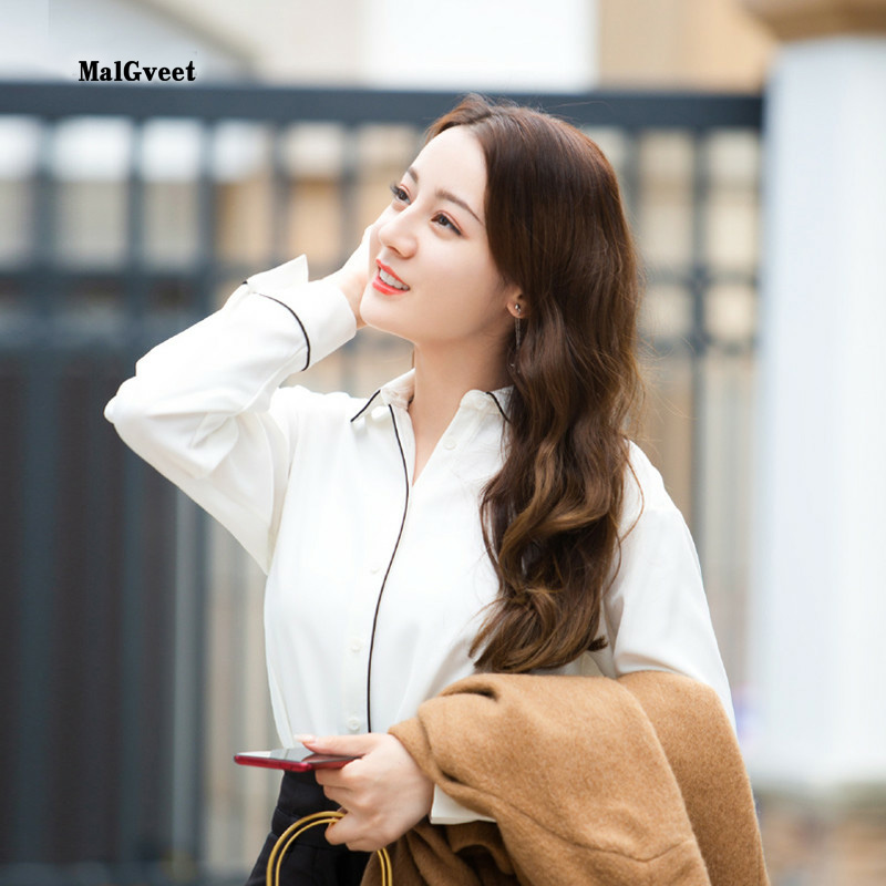 去有风的地方刘亦菲迪丽热巴同款雪纺衬衫女新款长袖上衣内搭衬衣