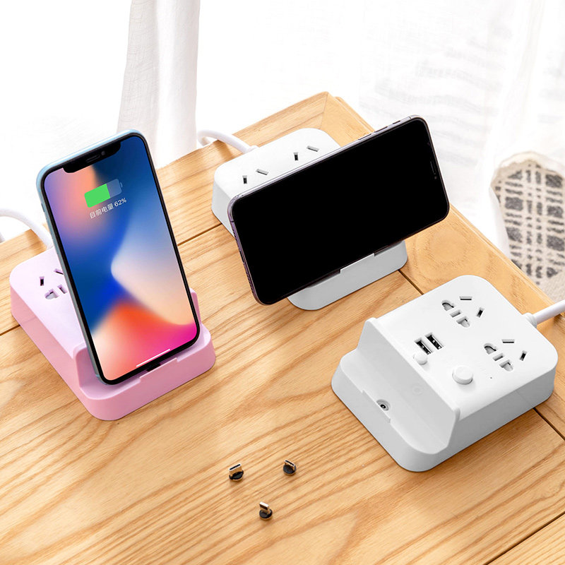 磁吸充电插座带手机支架适用于华为usb插排接线板桌面拖线板无线