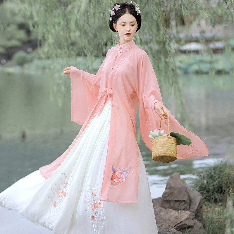 长衫原陌黎】中国风古风【春秋季明制女汉服正品新款汉虞葵立领花