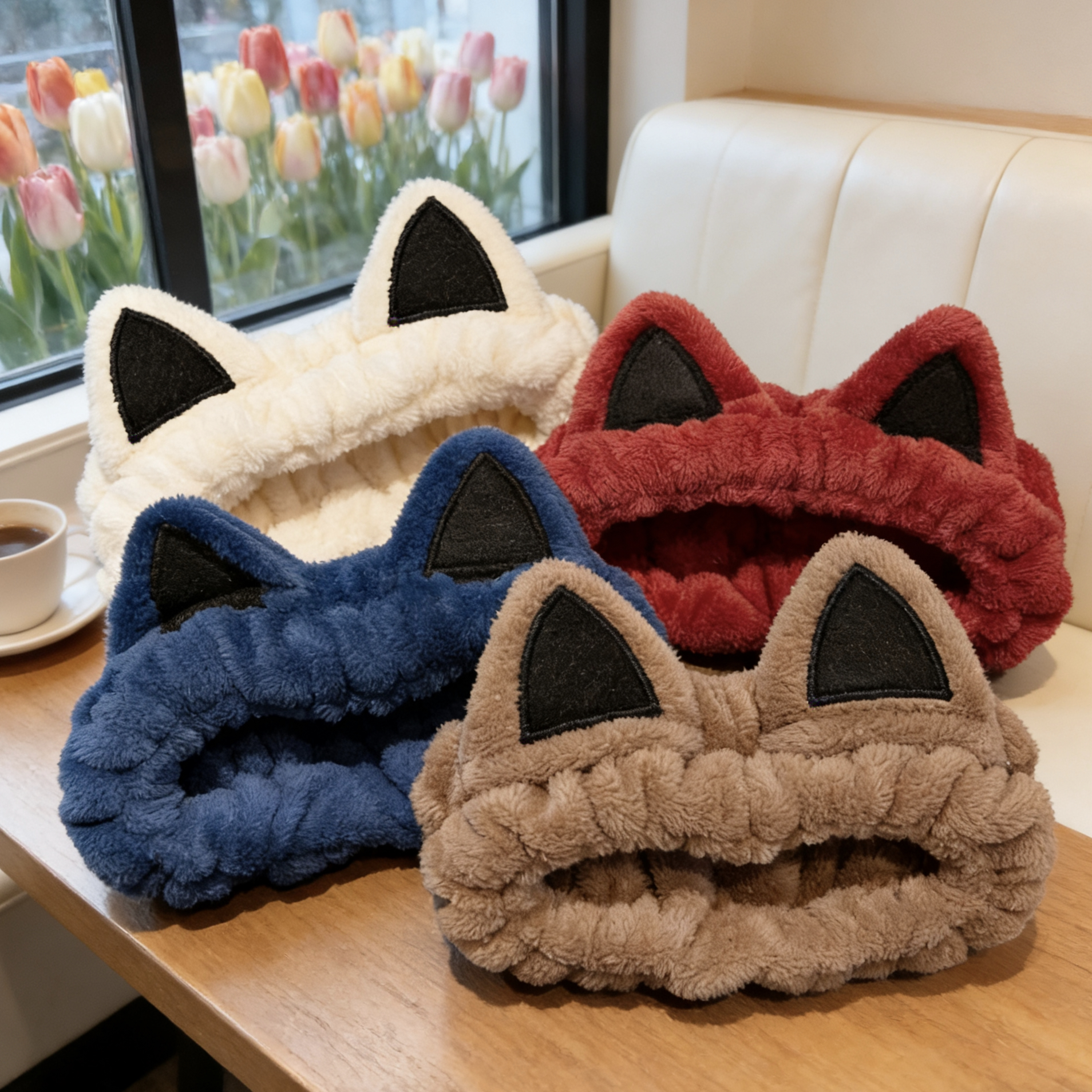 卡通猫耳朵洗脸束发带女高弹力毛绒发箍男化妆敷面膜洗漱专用发饰