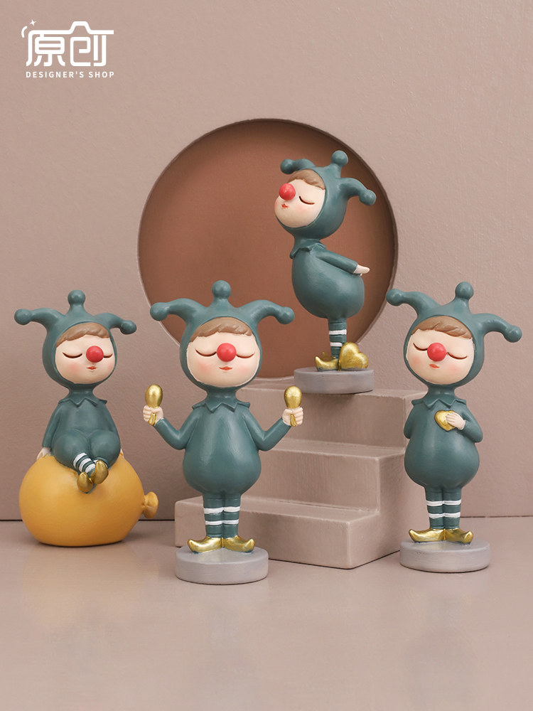 卡通小丑摆件客厅酒柜儿童房家居装饰品创意简约个性书房桌面摆设,家居饰品,装饰摆件,淘宝优惠券,粉丝福利购,淘宝优惠卷