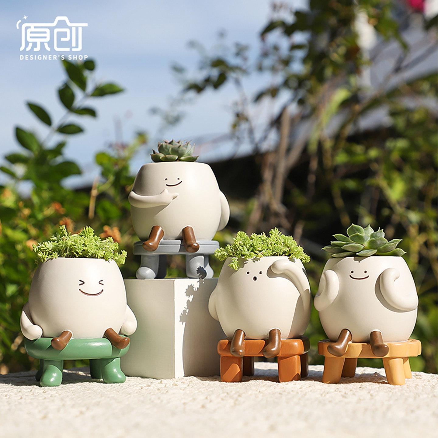 慢悠悠小花盆可爱表情卡通笑脸情绪稳定个性创意家用小号多肉花盆,鲜花速递/花卉仿真/绿植园艺,花盆,淘宝优惠券,粉丝福利购,淘宝优惠卷