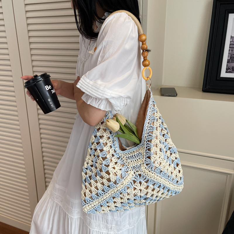 慵懒松弛感编织包草编包女大容量波西米亚风夏天海边度假风沙滩包