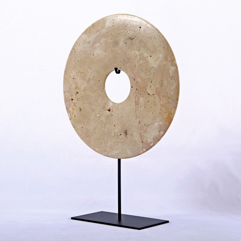 新中式简约玉璧系列摆件家居饰品售楼处软装客厅酒店搭配工艺品