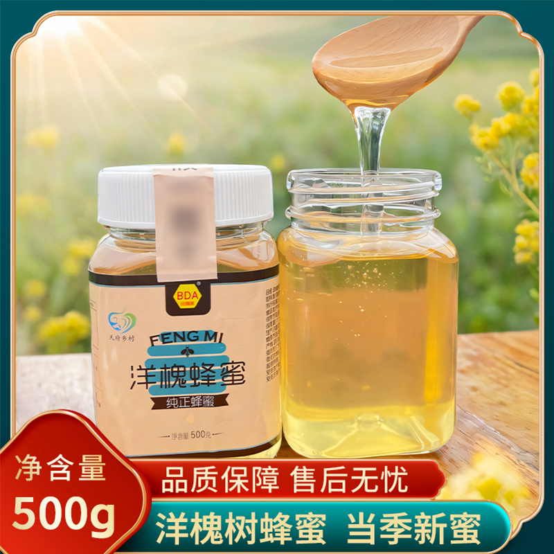 槐花蜜天然洋槐蜜2024农家自产自然成熟原蜜蜂糖500g瓶装真蜂蜜
