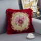 欧式 刺绣抱枕靠包 靠垫红色家用沙发大靠背含芯奢华显高档靠枕中式