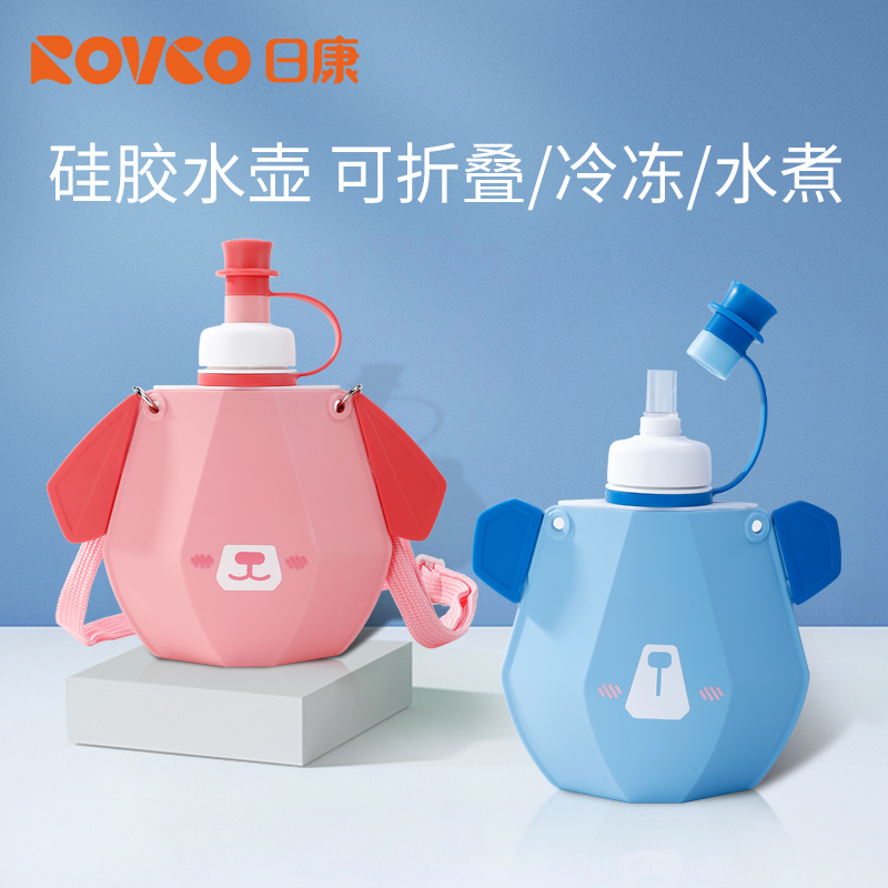日康儿童卡通硅胶水壶