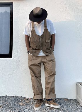 NON STOCK复古廓尔格KD卡其多口袋复古长裤Gurkha宽松工装长裤男