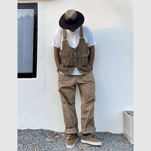 NON STOCK复古廓尔格KD卡其多口袋复古长裤Gurkha宽松工装长裤男