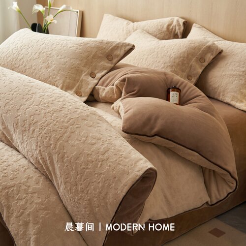 【小红书爆款】雕花牛奶绒四件套