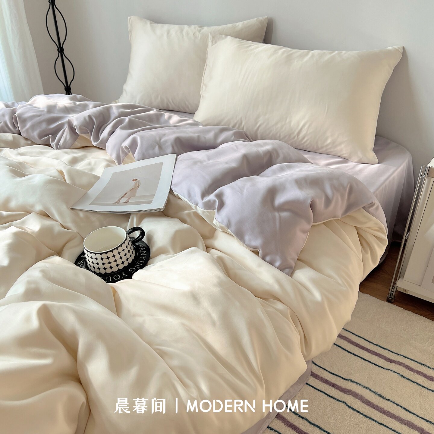 夏季爆款丨清凉一夏。冰丝四件套图片