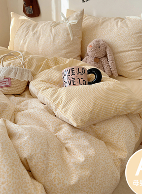 A类床上四件套床单纯棉全棉2026新款床上用品床笠学生宿舍三件套4