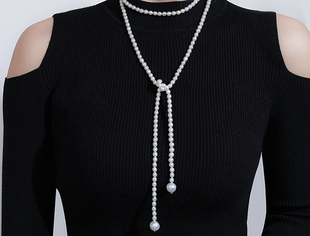 天然淡水珍珠项链巴洛克多层叠带毛衣链秋冬新款复古一款多带长款