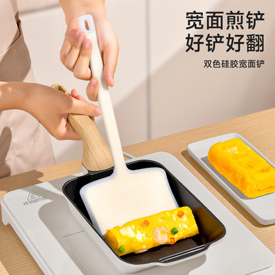 硅胶煎鱼煎铲锅铲翻鱼铲炸鱼神器不粘加宽牛排烙饼厨房铲子