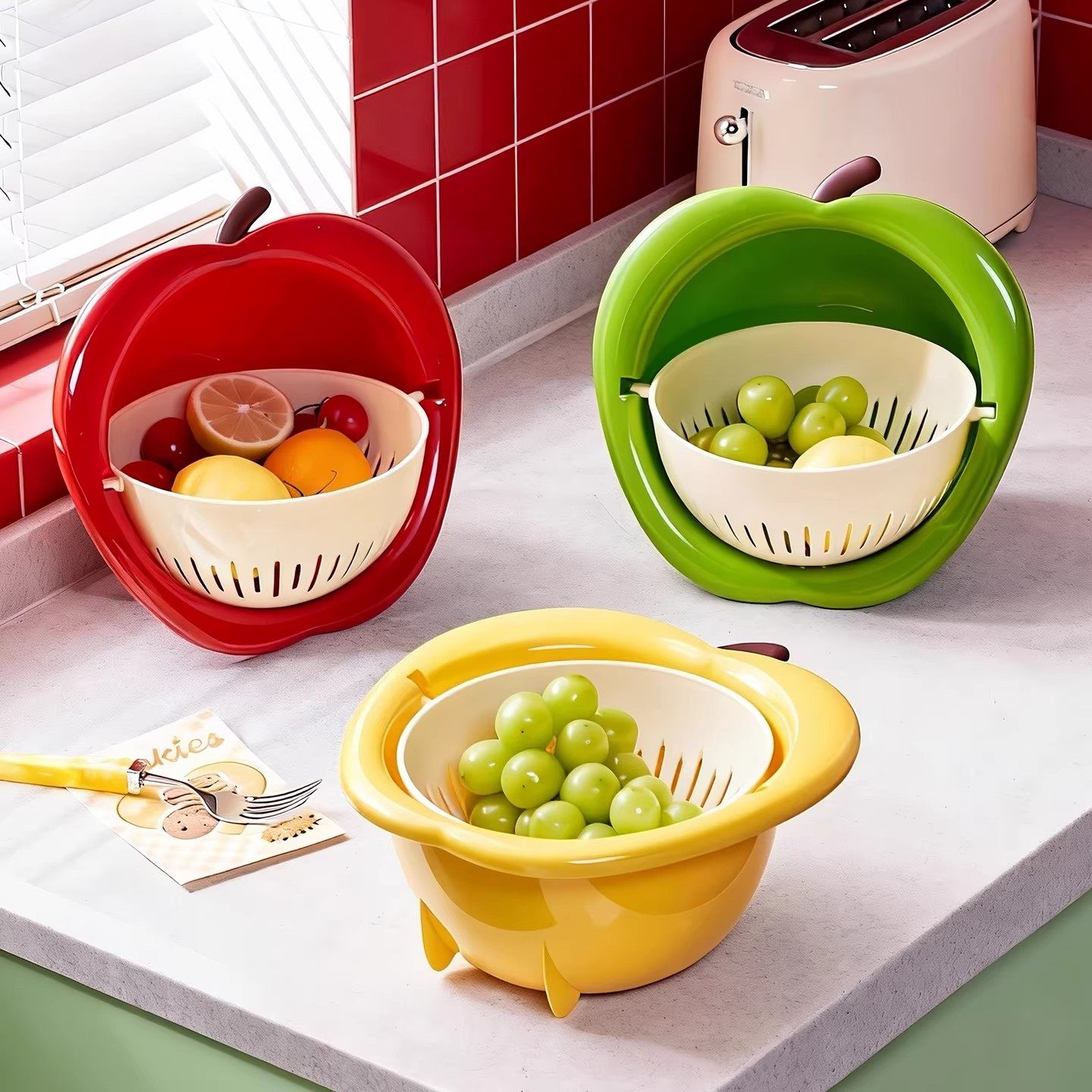 双层洗菜盆沥水篮新款高颜值洗水果盆多功能家用厨房果盘滤水神器,餐饮具,洗菜盆/沥水篮/漏水筛,淘宝优惠券,粉丝福利购,淘宝优惠卷