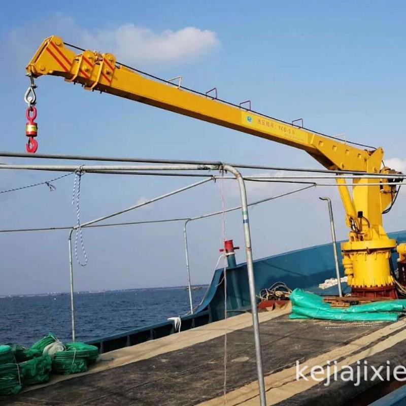船吊起重机港口克令吊小型液压甲板伸缩吊臂固定直臂吊60度吊机