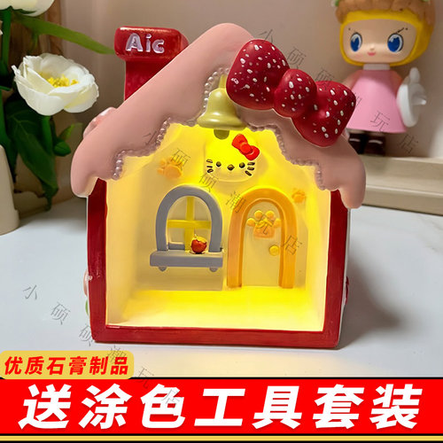 KT猫石膏白胚DIY彩绘玩具